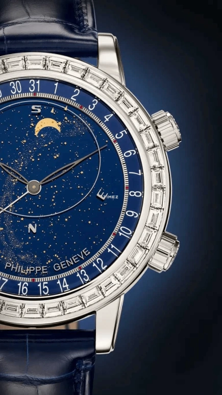 Patek Philippe,Grand Complications 44mm,44mm,Platinum,Blue,Automatic,Moonphase,Day,Sky Chart,6104P,6104P-010