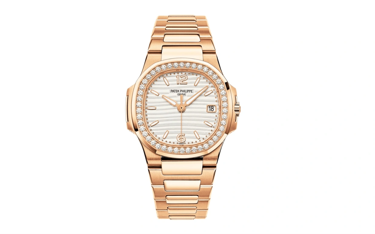 Patek Philippe,Nautilus 32mm,32mm,Rose Gold,White,Quartz,Day,In-house Caliber,7010,7010/1R-011