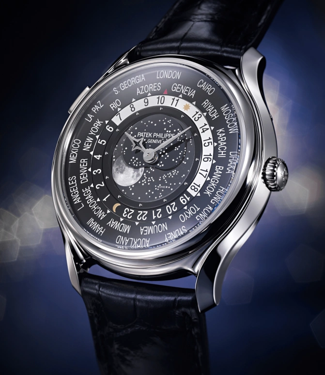 Patek Philippe,Complications 40mm,40mm,White Gold,Black,Automatic,Moonphase,World Time,5575G,5575G-001