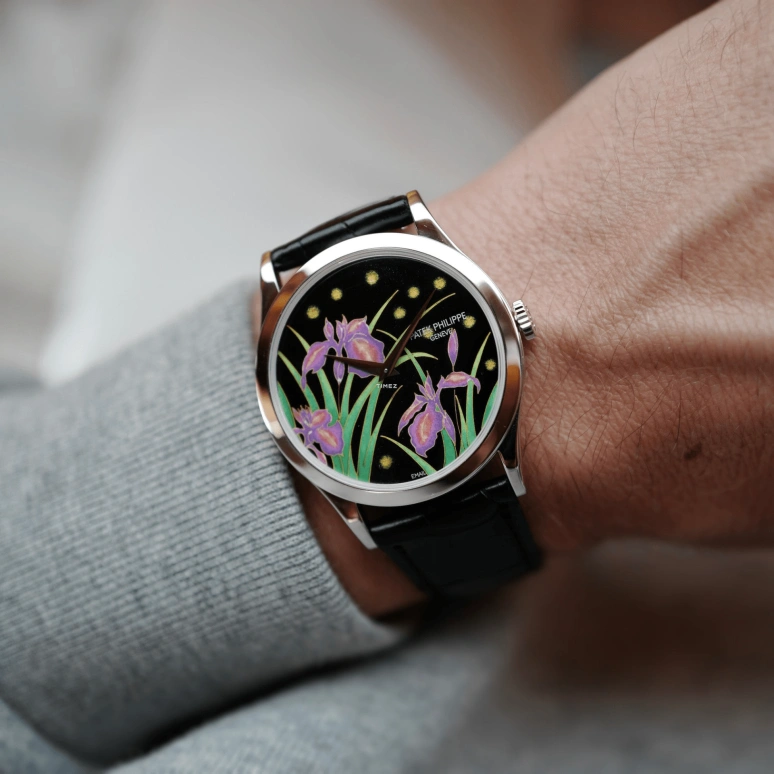 Patek Philippe,Calatrava 37mm,37mm,Platinum,Multi-Color,Green,Black,Pink,Automatic,48hours,In-house Caliber,5077P,5077P-087