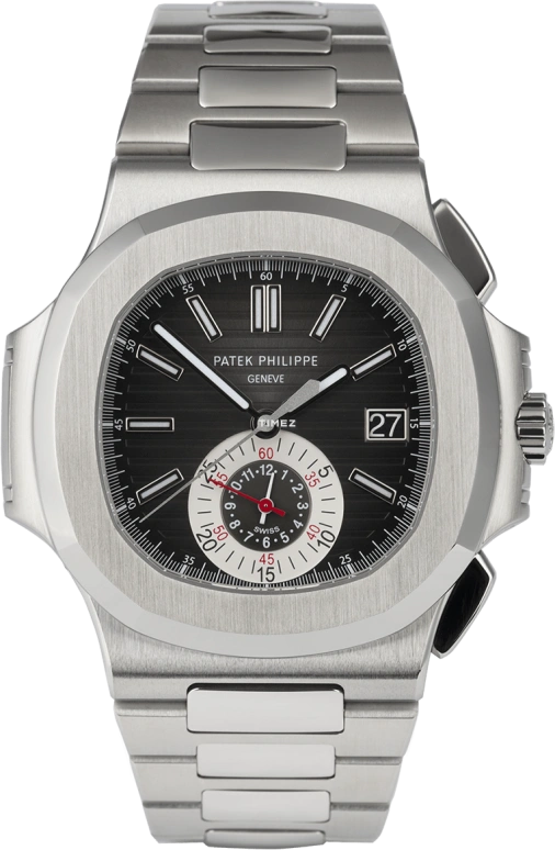 Patek Philippe,Nautilus 40.50mm,40.50mm,Stainless Steel,Black,Automatic,Chronograph,Day,Kelly,5980,5980/1A-014