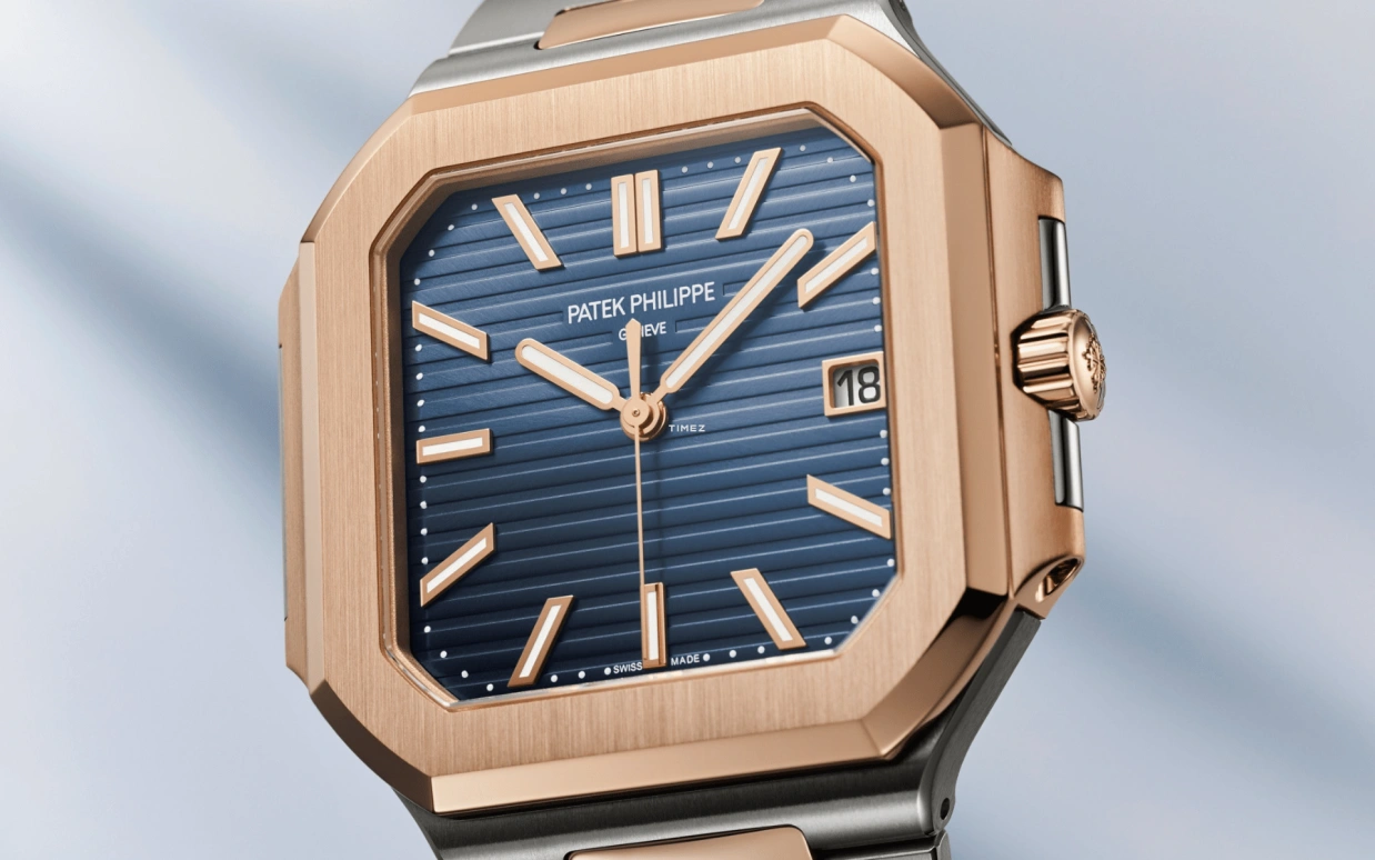 Patek Philippe,Cubitus 45mm,45mm,Stainless Steel,Rose Gold,Blue,Automatic,Day,45hours,5821,5821/1AR-001