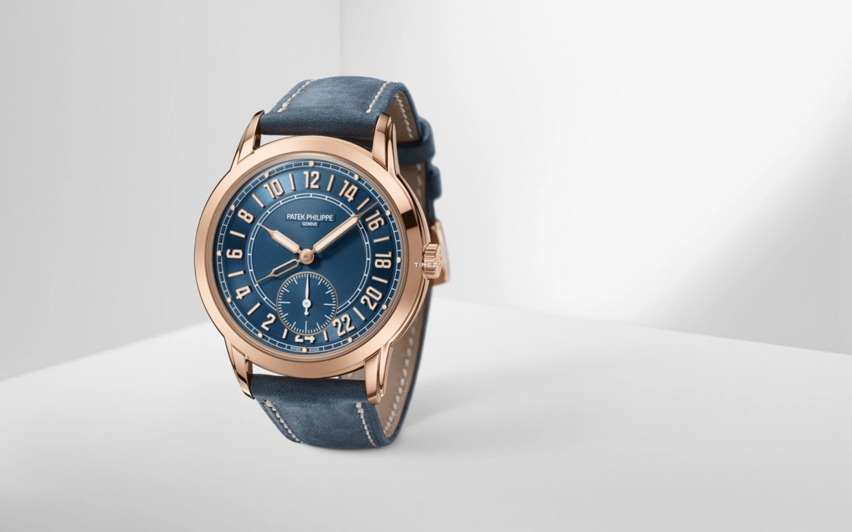 Patek Philippe,Complications 42mm,42mm,Rose Gold,Blue,Automatic,Dule Time,48hours,5224R,5224R-001
