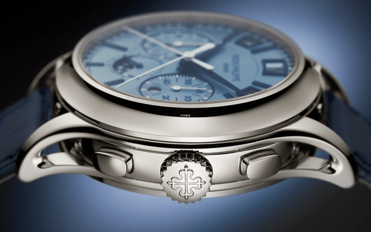 Patek Philippe,Grand Complications 42mm,42mm,White Gold,Blue,Automatic,Chronograph,Monopoussoir,Moonphase,Perpetual Calendar,48hours,In-house Caliber,5308G,5308G-001