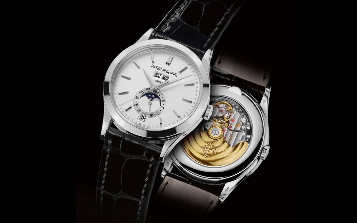 Patek Philippe,Complications 38.50mm,38.50mm,White Gold,Silver,Automatic,Moonphase,Annual Calendar,Month,Date,45hours,In-house Caliber,5396G,5396G-011