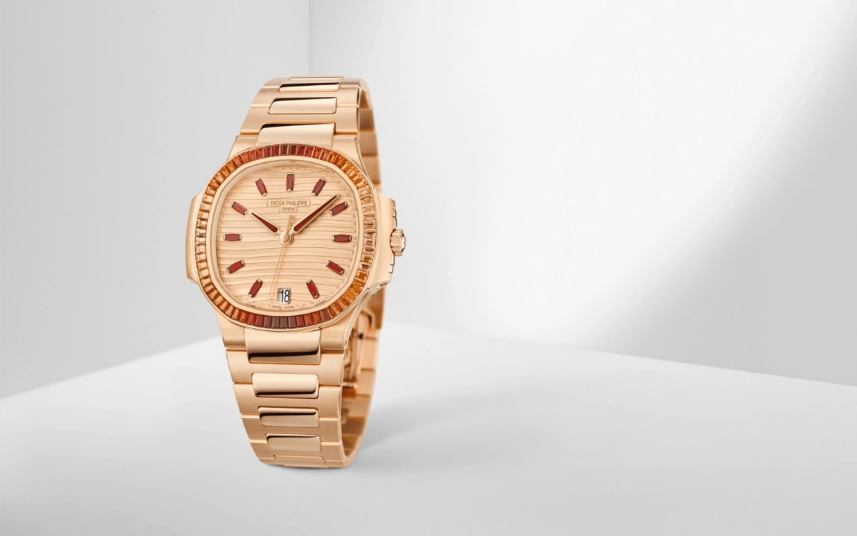 Patek Philippe,Nautilus 35.20mm,35.20mm,Rose Gold,Cognac,Rose Gold,Automatic,Day,45hours,Victoria Beckham,Posh Spice,7118,7118/1300R-001