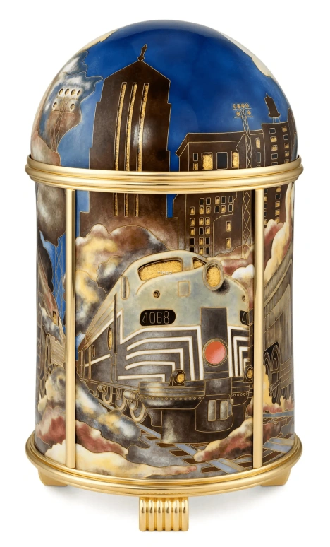 Patek Philippe,Dome Clocks ,Yellow Gold,White,Multi-Color,Brown,Electromechanical,In-house Caliber,Enamel,20155M,20155M-001