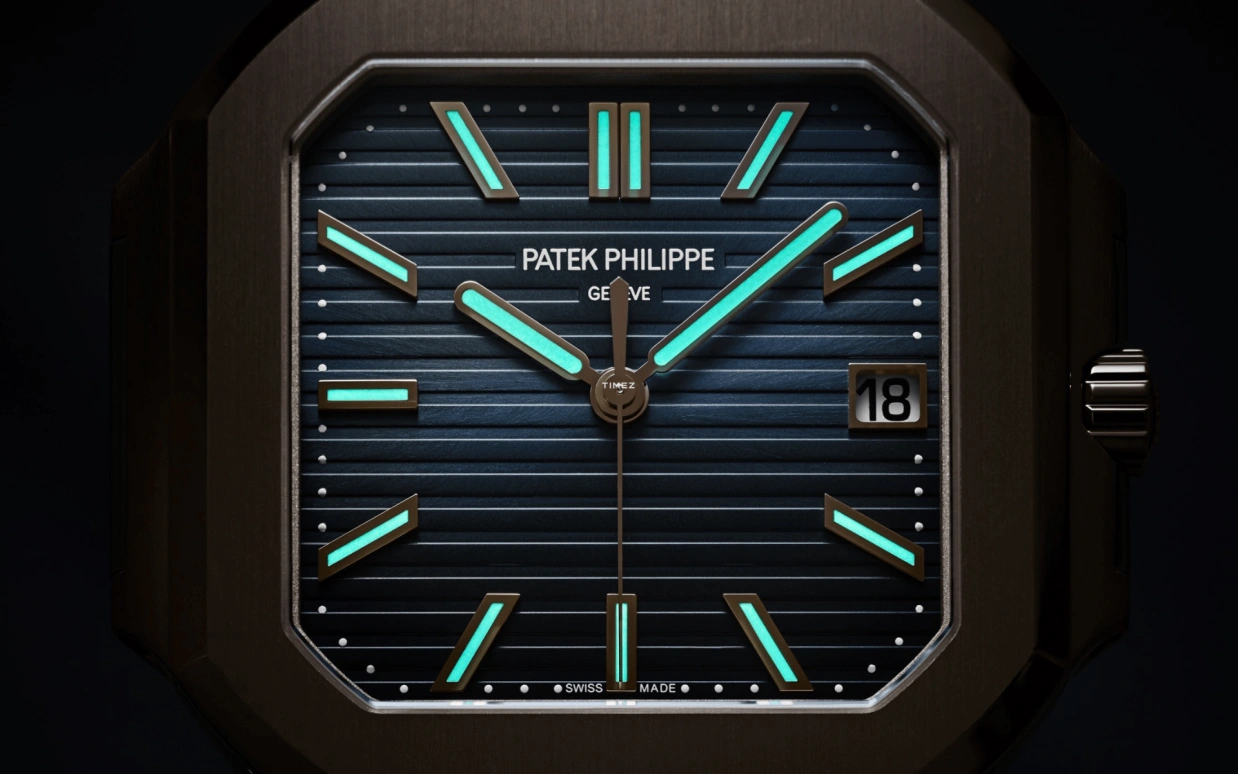 Patek Philippe,Cubitus 45mm,45mm,Stainless Steel,Rose Gold,Blue,Automatic,Day,45hours,5821,5821/1AR-001
