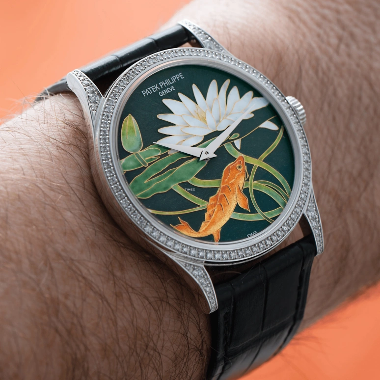 Patek Philippe,Calatrava 38mm,38mm,White Gold,Multi-Color,Black,White,Green,Orange,Automatic,48hours,In-house Caliber,5077,5077/100G-016