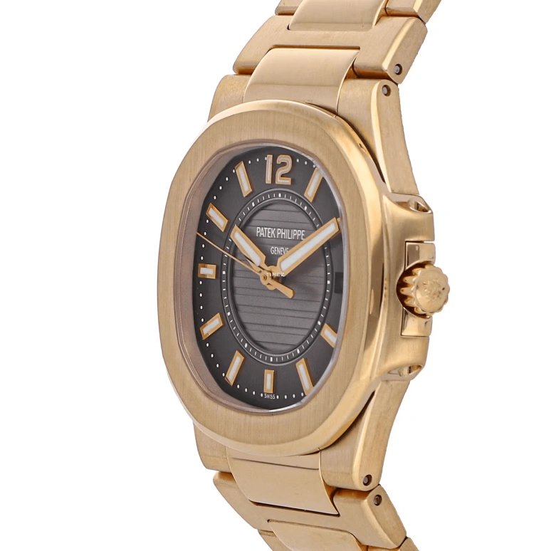 Patek Philippe,Nautilus 32mm,32mm,Rose Gold,Grey,Quartz,Day,In-house Caliber,7011,7011/1R-010
