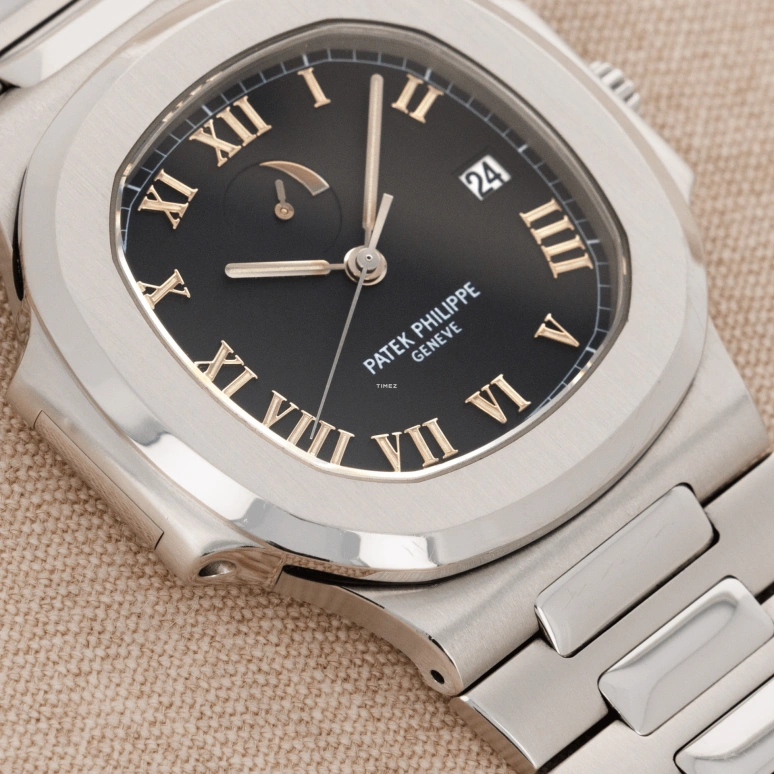 Patek Philippe,Nautilus 40mm,40mm,Stainless Steel,Black,Automatic,Day,Power Reserve Indicator,3710,3710/1A-001