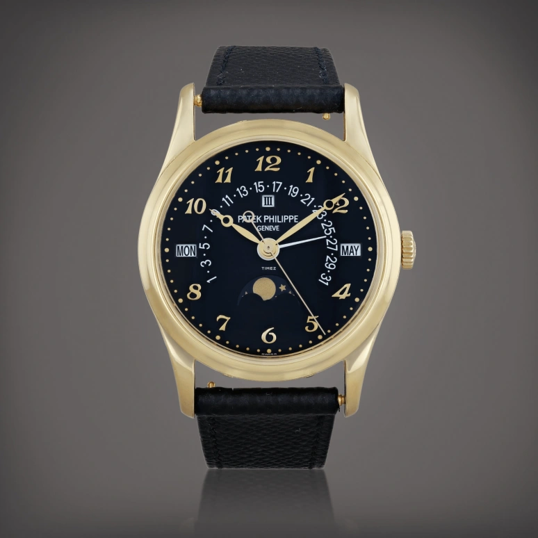 Patek Philippe,Grand Complications 37.20mm,37.20mm,Yellow Gold,Black,Automatic,Moonphase,Perpetual Calendar,Leap Year,Month,48hours,In-house Caliber,5050J,5050J-024