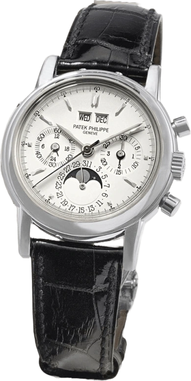 Patek Philippe,Grand Complications 36mm,36mm,White Gold,Silver,Handwound,Chronograph,Moonphase,Perpetual Calendar,Leap Year,60hours,In-house Caliber,3970EG,3970EG-016