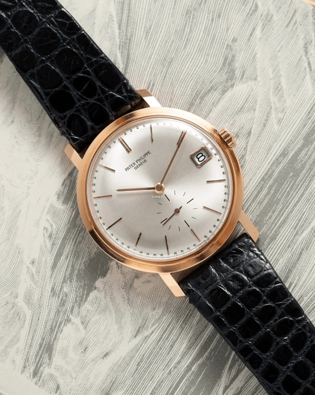 Patek Philippe,Calatrava 35mm,35mm,Rose Gold,Silver,Automatic,Day,38hours,3445R