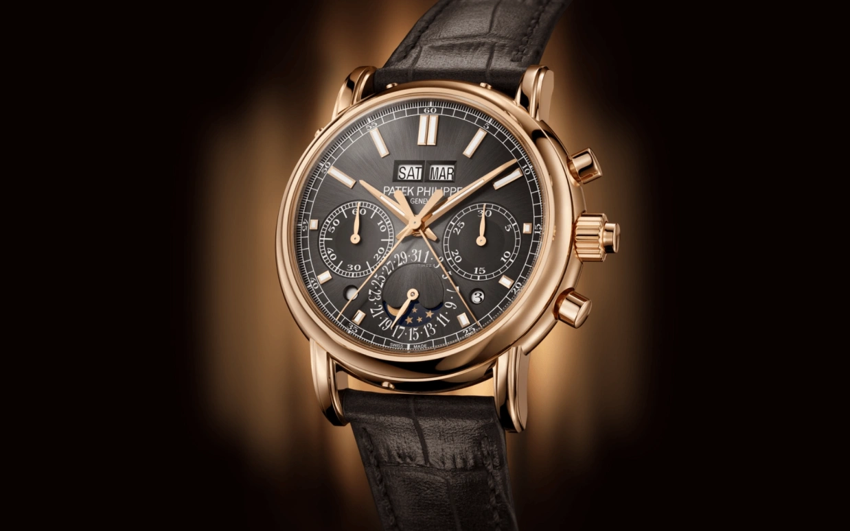 Patek Philippe,Grand Complications 40.20mm,40.20mm,Rose Gold,Grey,Handwound,Chronograph,Moonphase,Perpetual Calendar,Leap Year,65hours,In-house Caliber,5204R,5204R-011