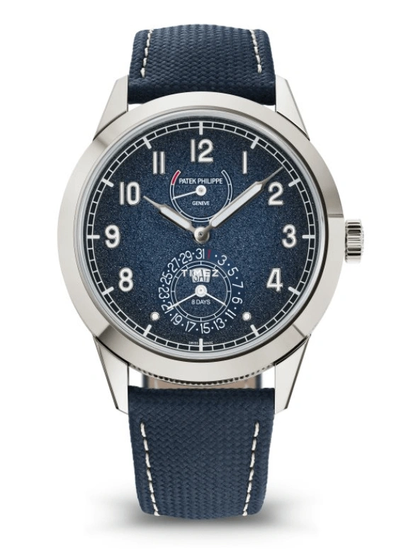 Patek Philippe,Calatrava 41mm,41mm,White Gold,Blue,Gradient,Handwound,Date,Day,Power Reserve Indicator,5328G,5328G-001
