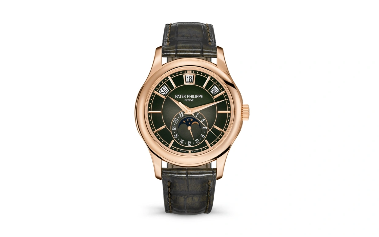 Patek Philippe,Complications 40.20mm,40.20mm,Rose Gold,Green,Automatic,Moonphase,Annual Calendar,Month,Date,45hours,In-house Caliber,Lautaro Martínez,5205R,5205R-011