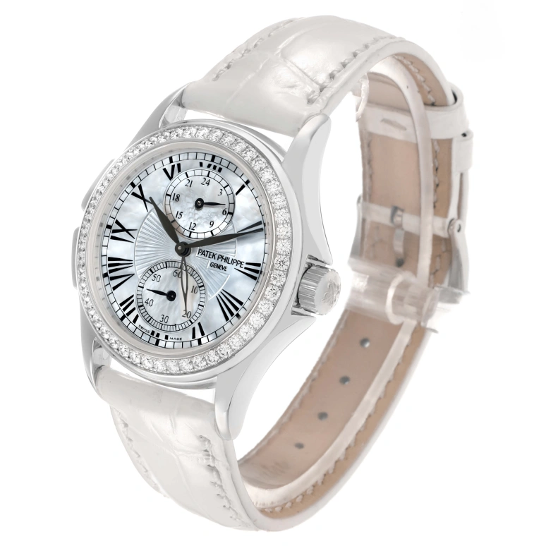 Patek Philippe,Calatrava 35mm,35mm,White Gold,White,Handwound,Dule Time,44hours,4934G,4934G-001