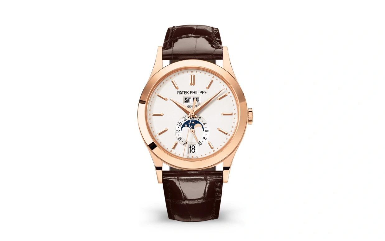 Patek Philippe,Complications 38.50mm,38.50mm,Rose Gold,Silver,Automatic,Moonphase,Annual Calendar,Month,Date,45hours,In-house Caliber,5396R,5396R-011
