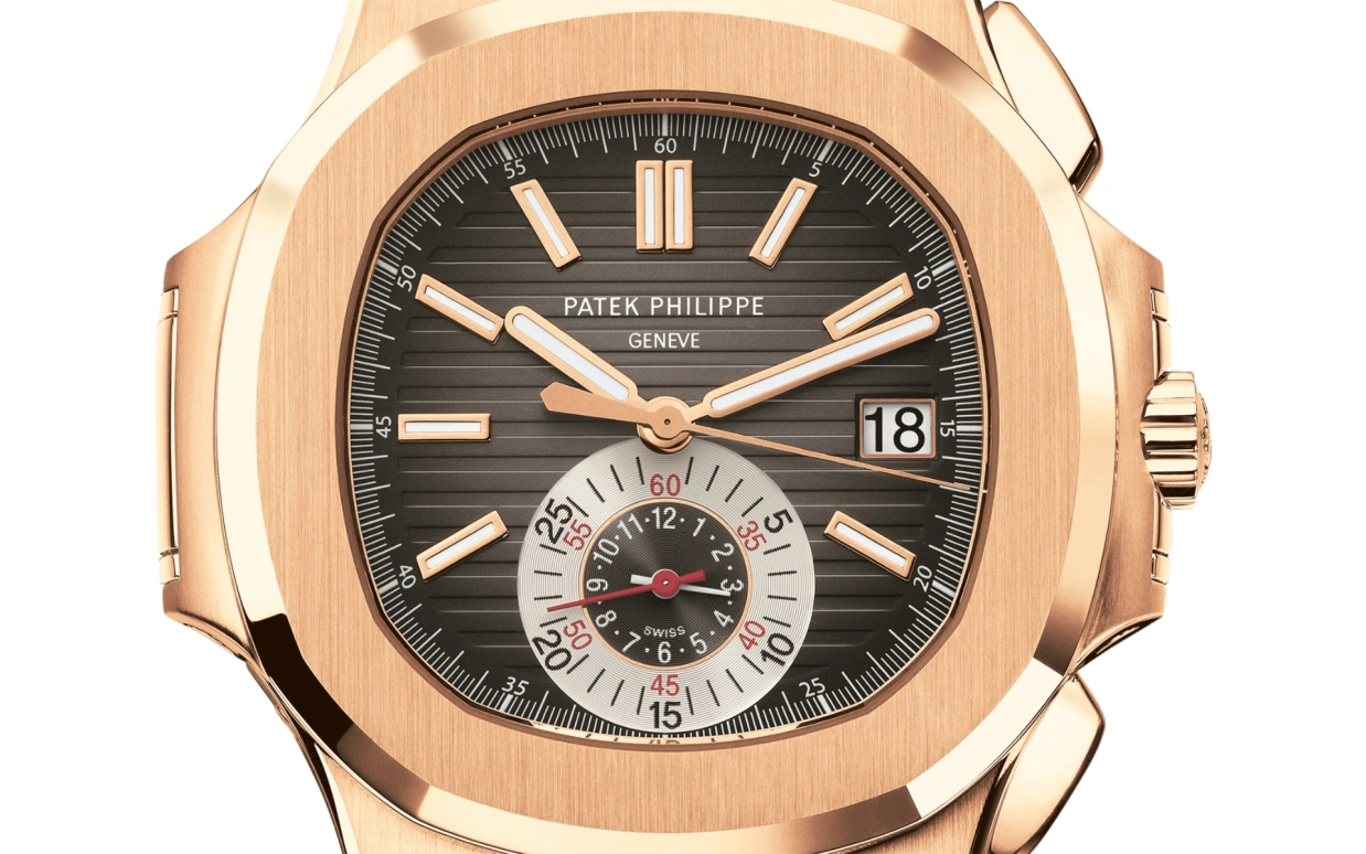 Patek Philippe,Nautilus 40.50mm,40.50mm,Rose Gold,Brown,Automatic,Chronograph,Day,Gerard Piqué Bernabéu,Sergio Ramos,5980R,5980R-001