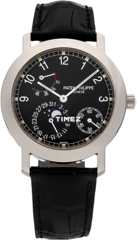 Patek Philippe,Complications 36mm,36mm,White Gold,Black,Automatic,Moonphase,Day,Power Reserve Indicator,5055G,5055G-001