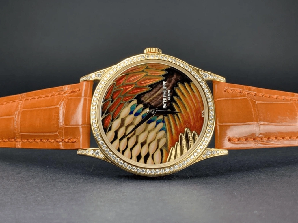 Patek Philippe,Calatrava 37mm,37mm,Rose Gold,Orange,Multi-Color,Brown,Automatic,48hours,In-house Caliber,5077,5077/100R-015