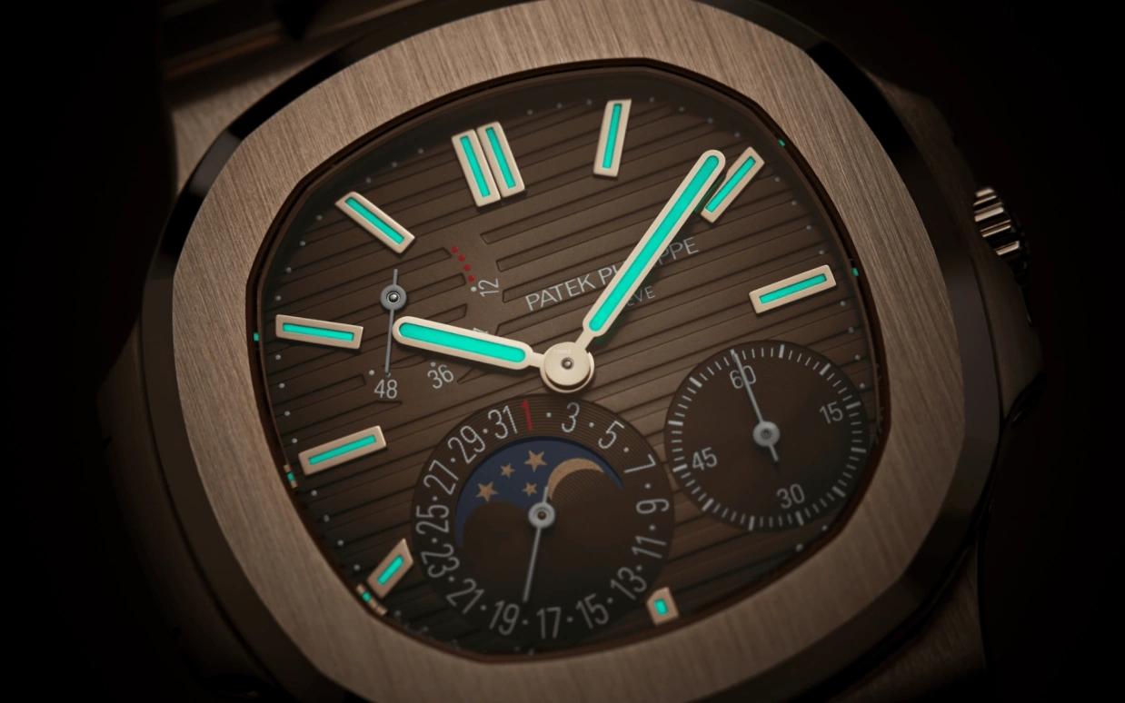 Patek Philippe,Nautilus 40mm,40mm,Rose Gold,Coffee,Gradient,Brown,Automatic,Moonphase,Day,Power Reserve Indicator,Odell Cornelious Beckham,Odell Beckham Jr.,Jack Grealish,Sfera Ebbasta,Lionel Messi,LeBron James,Ben Simmons,La Pulga,GOAT,OBJ,5712,5712/1R-001