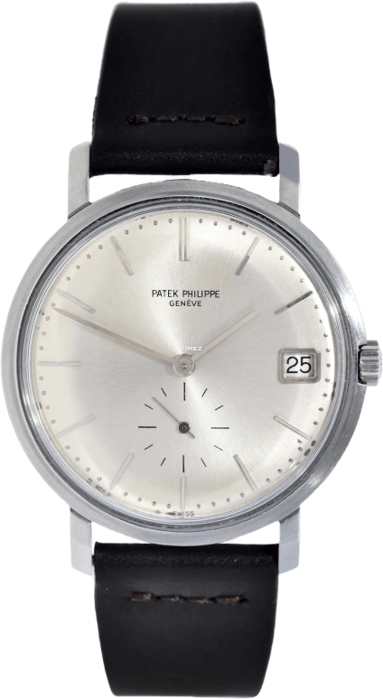 Patek Philippe,Calatrava 35mm,35mm,Platinum,Silver,Automatic,Day,38hours,3445P
