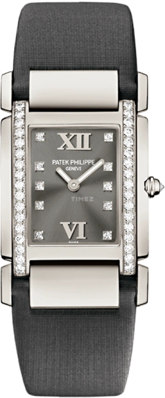 Patek Philippe,Twenty~4 25mm,25mm,White Gold,Grey,Quartz,In-house Caliber,Sapphire,4920G,4920G-001