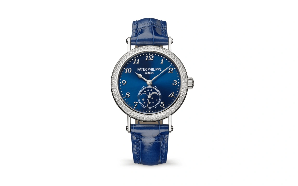 Patek Philippe,Complications 33mm,33mm,White Gold,Blue,Handwound,Moonphase,44hours,7121,7121/200G-001
