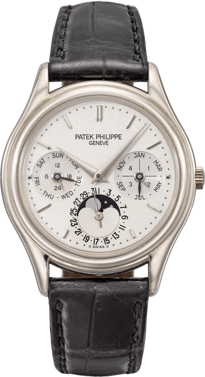 Patek Philippe,Grand Complications 36mm,36mm,White Gold,White,Automatic,Moonphase,Perpetual Calendar,Leap Year,Month,In-house Caliber,Sapphire,Crystal Glass,3940G,3940G-013
