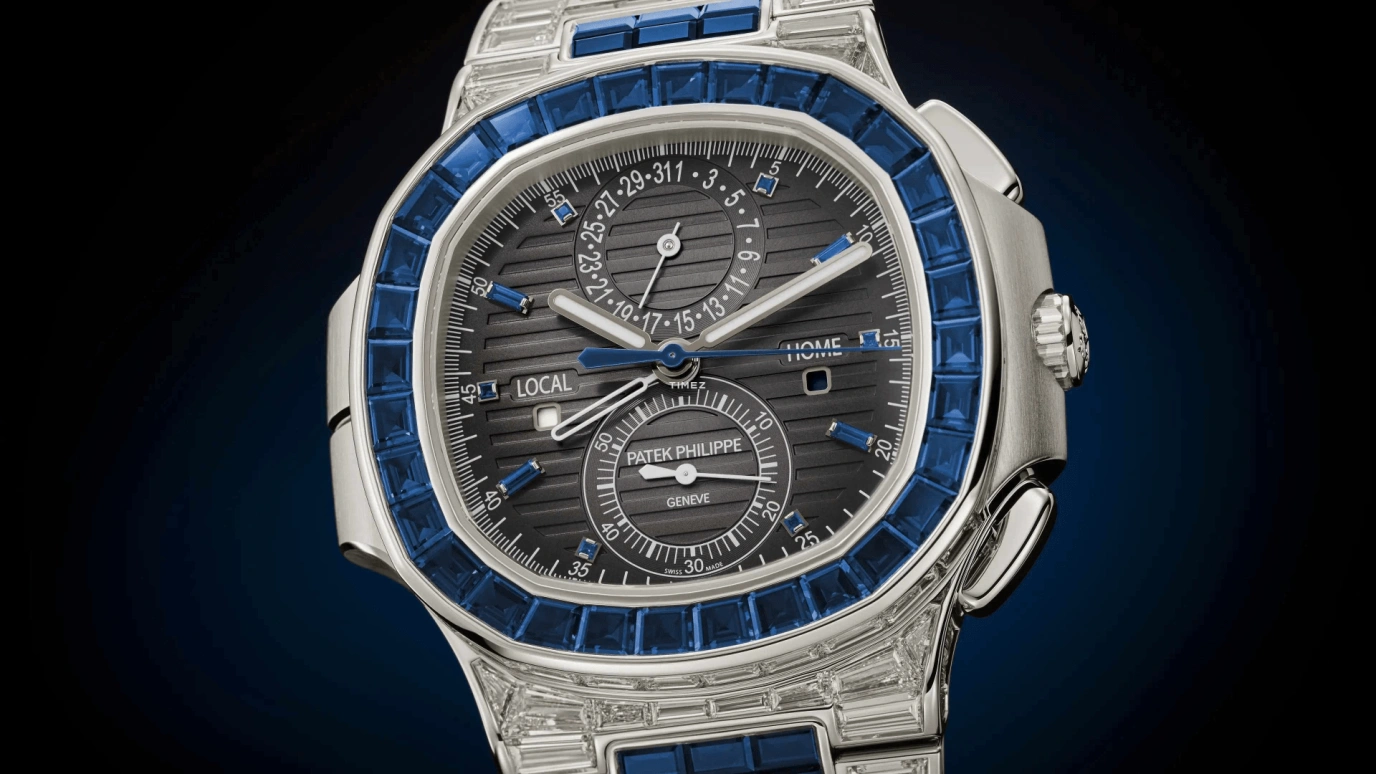 Patek Philippe,Nautilus 40.50mm,40.50mm,White Gold,Black,Gradient,Automatic,Chronograph,Day,Dule Time,Flyback,45～55hours,In-house Caliber,5990,5990/1421G-001