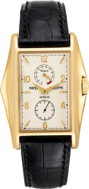 Patek Philippe,Complications 29.60x51.70mm,29.60x51.70mm,Yellow Gold,White,Handwound,Power Reserve Indicator,In-house Caliber,5100J,5100J-001