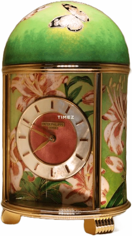 Patek Philippe,Dome Clocks ,White,Pink,Electromechanical,In-house Caliber,Green,Colorful,Enamel,20174M,20174M-001