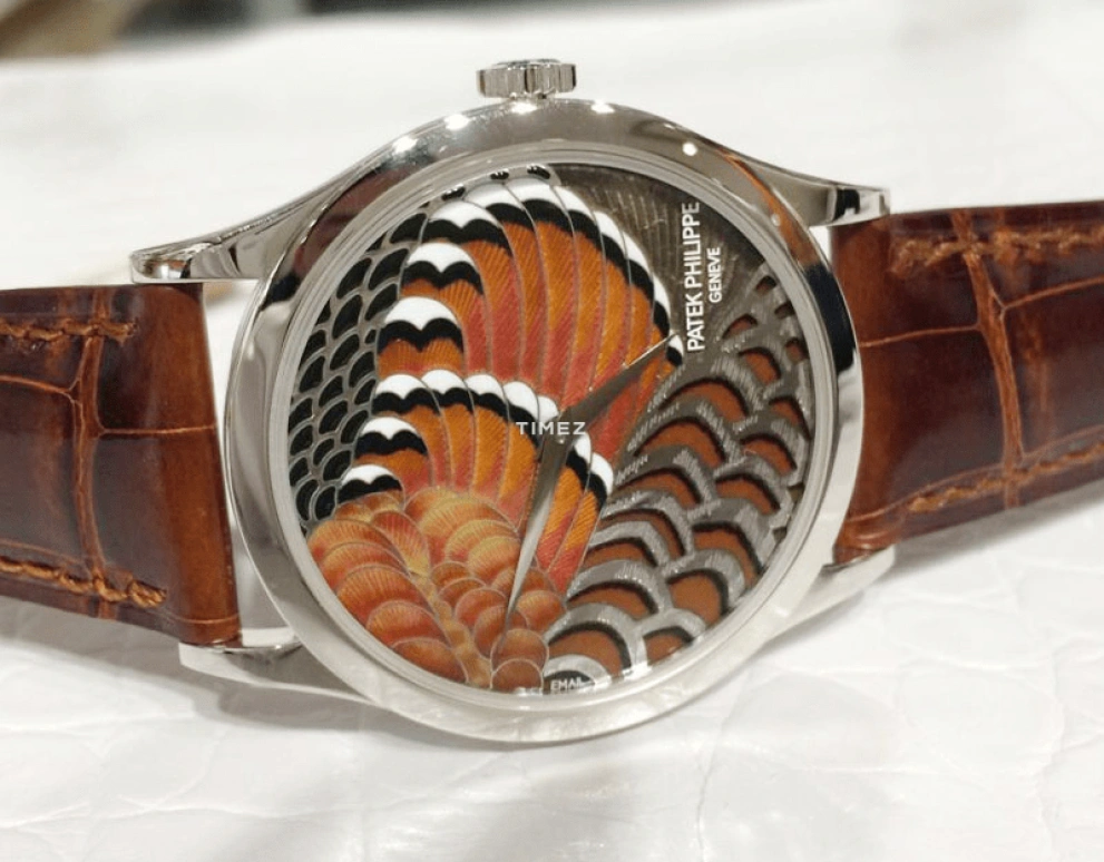 Patek Philippe,Calatrava 38mm,38mm,Platinum,Brown,Multi-Color,Automatic,48hours,In-house Caliber,5077P Feathers