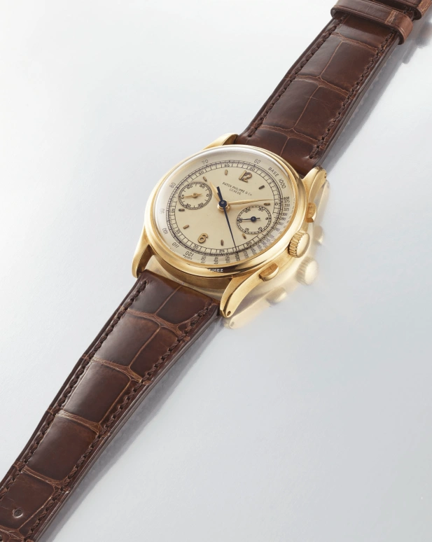 Patek Philippe,Complications 36.50mm,36.50mm,Yellow Gold,Cream,Handwound,Chronograph,Round,530J Gilt