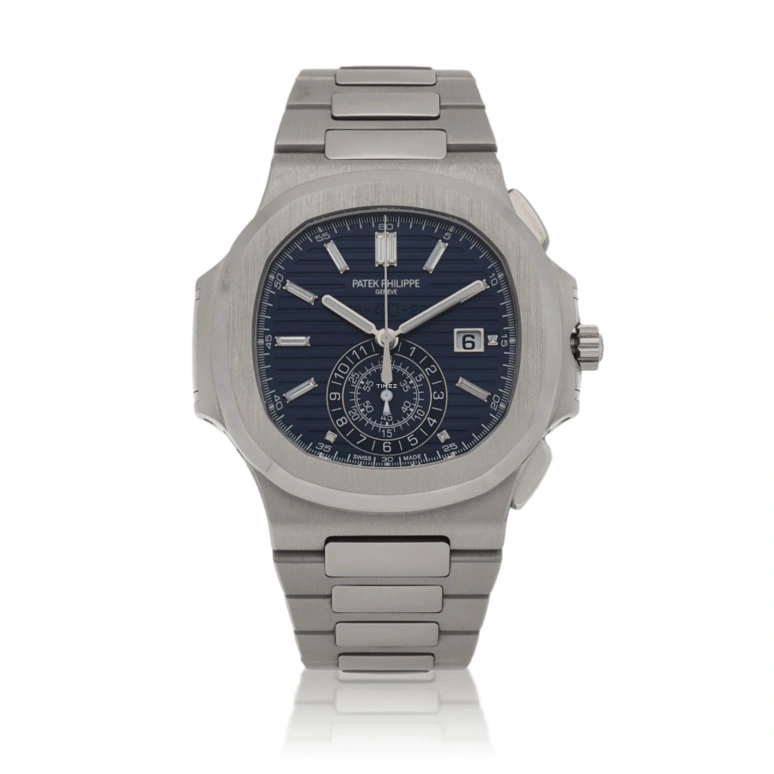 Patek Philippe,Nautilus 44mm,44mm,White Gold,Blue,Automatic,Chronograph,Day,Flyback,5976,5976/1G-001