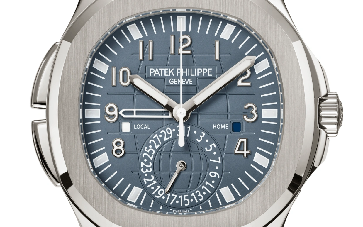 Patek Philippe,Aquanaut 40.80mm,40.80mm,White Gold,Blue,Grey,Automatic,Day,Dule Time,Day / Night Indication,Kevin De Bruyne,Harry Kane,5164G,5164G-001