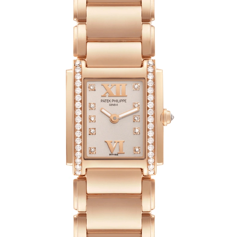 Patek Philippe,Twenty~4 22x26.30mm,22x26.30mm,Rose Gold,White,Quartz,In-house Caliber,Sapphire,4908,4908/11R-011