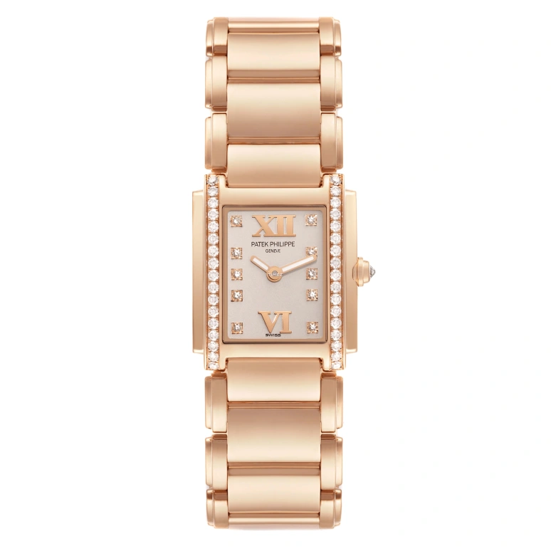 Patek Philippe,Twenty~4 22x26.30mm,22x26.30mm,Rose Gold,White,Quartz,In-house Caliber,Sapphire,4908,4908/11R-011