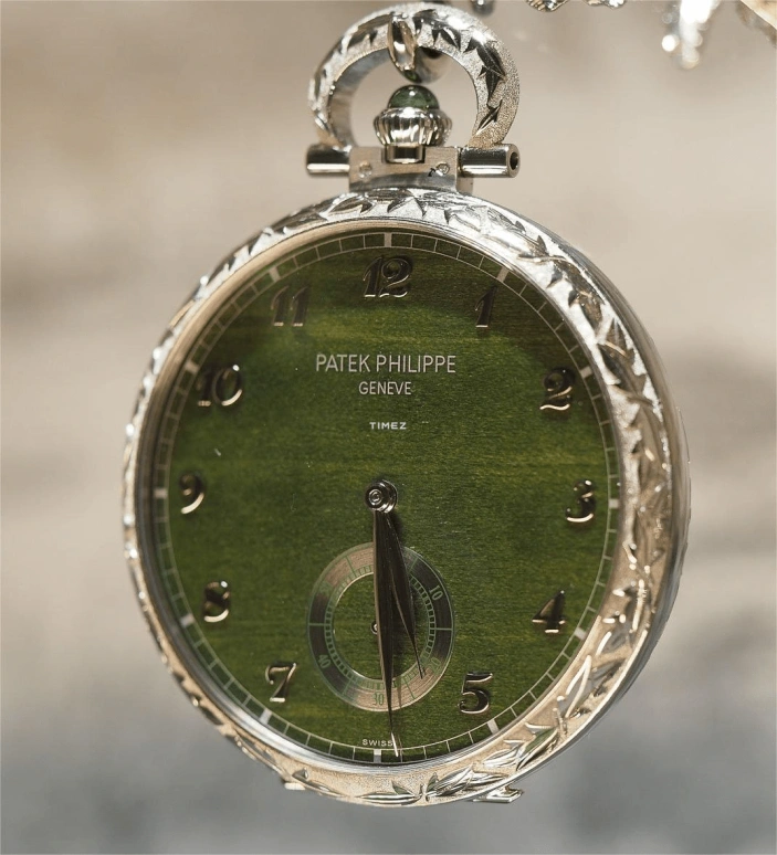 Patek Philippe,Pocket Watches ,White Gold,Green,Handwound,42hours,In-house Caliber,Stag Hunting
