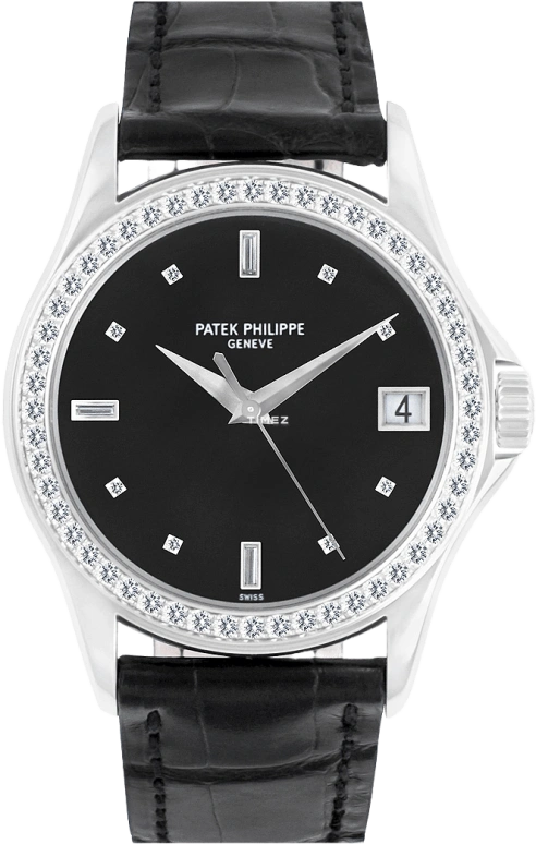 Patek Philippe,Calatrava 37mm,37mm,White Gold,Black,Automatic,Day,45hours,5108G