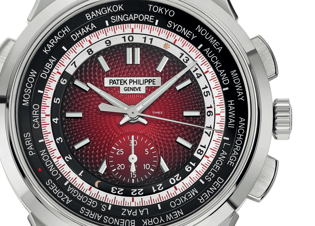 Patek Philippe,Complications 39.50mm,39.50mm,White Gold,Red,Automatic,Chronograph,World Time,Day / Night Indication,5930G,5930G-011