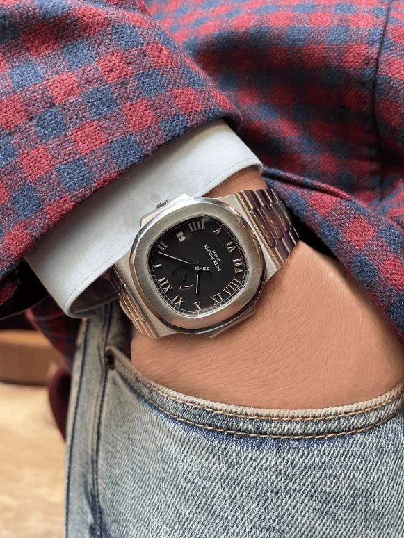 Patek Philippe,Nautilus 40mm,40mm,Stainless Steel,Black,Automatic,Day,Power Reserve Indicator,3710,3710/1A-001