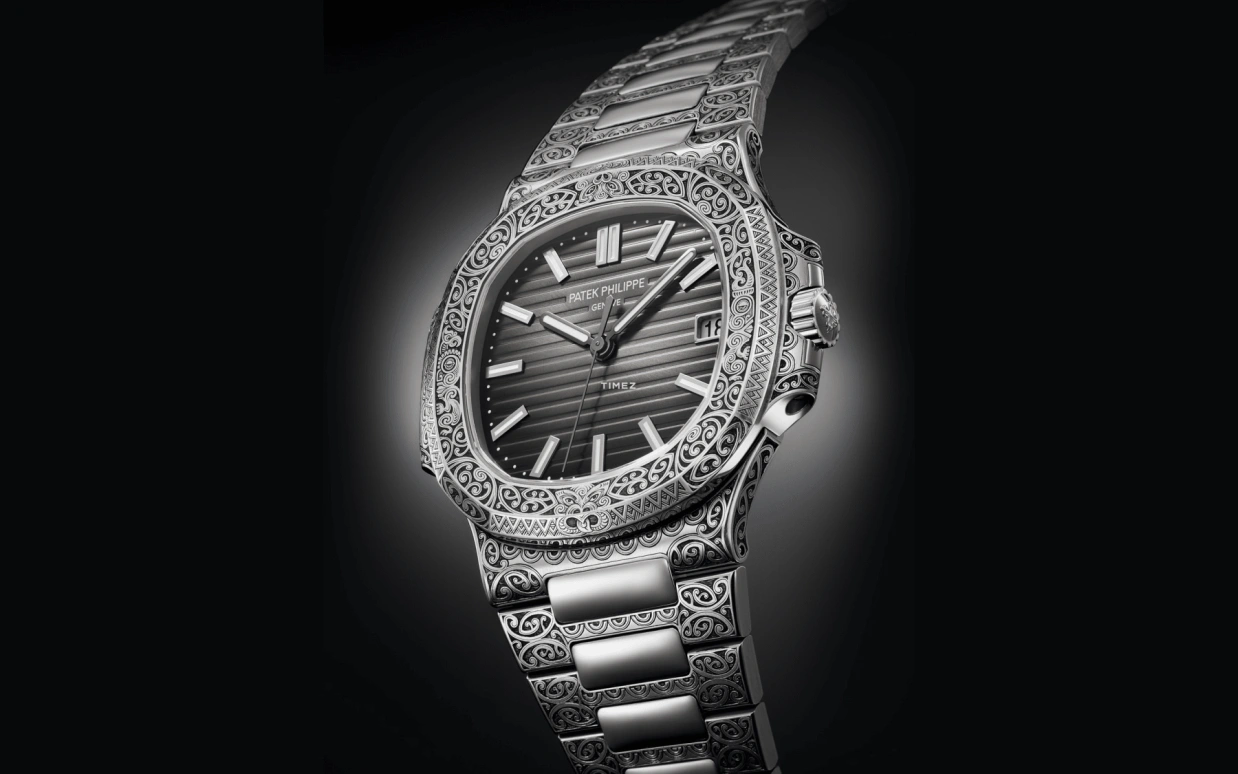Patek Philippe,Nautilus 40mm,40mm,Stainless Steel,Black,Automatic,Day,45hours,5711,5711/1500A