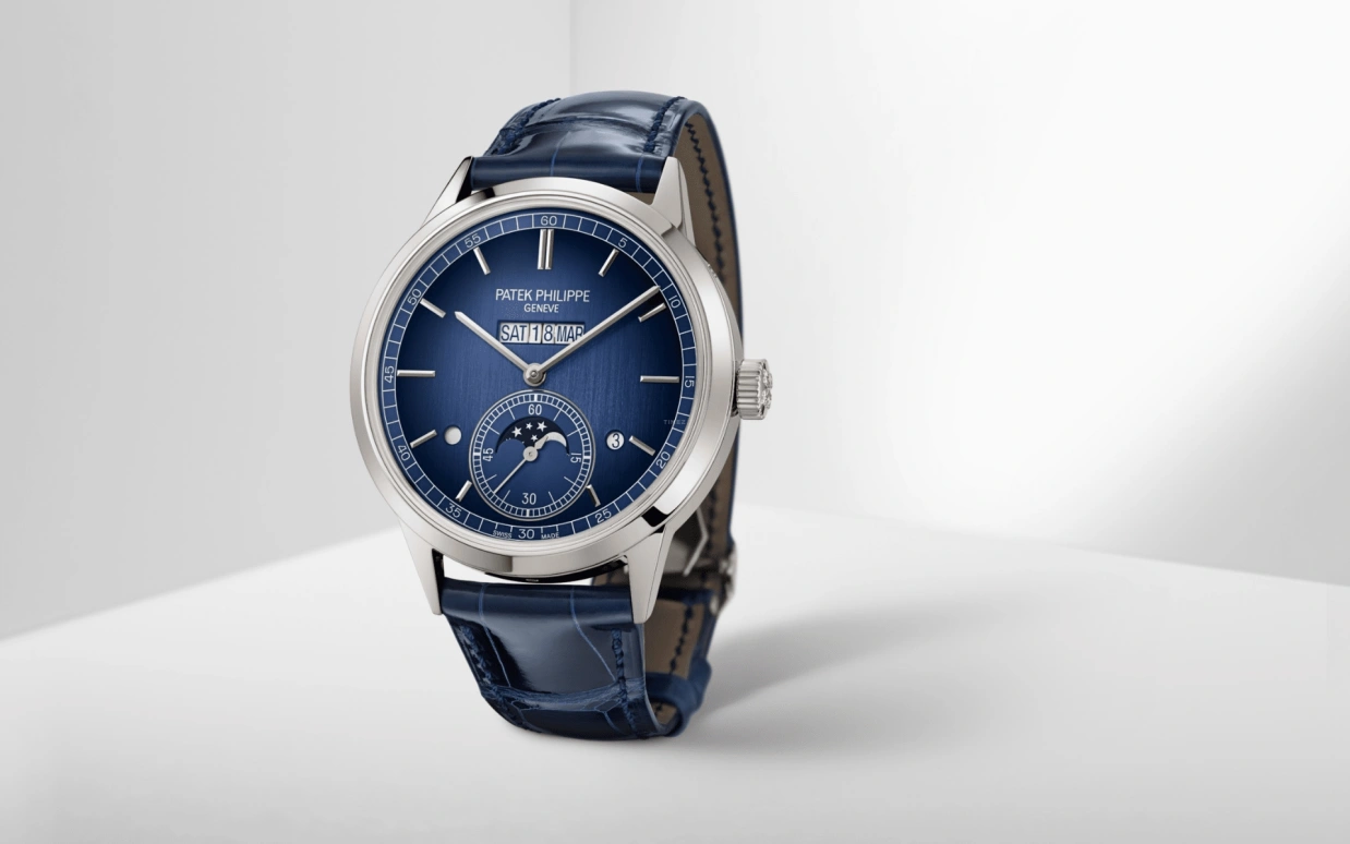 Patek Philippe,Grand Complications 41.30mm,41.30mm,Platinum,Blue,Handwound,Moonphase,Leap Year,Month,Date,38hours,In-house Caliber,5236P,5236P-001