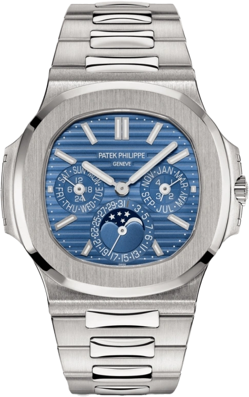 Patek Philippe,Nautilus 40mm,40mm,White Gold,Blue,Automatic,Moonphase,Perpetual Calendar,Leap Year,Month,48hours,In-house Caliber,Daniel Ricciardo,Lionel Messi,Leo Messi,5740,5740/1G-001