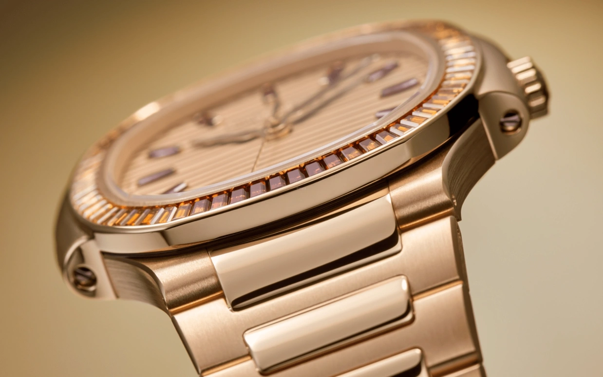 Patek Philippe,Nautilus 35.20mm,35.20mm,Rose Gold,Cognac,Rose Gold,Automatic,Day,45hours,Victoria Beckham,Posh Spice,7118,7118/1300R-001