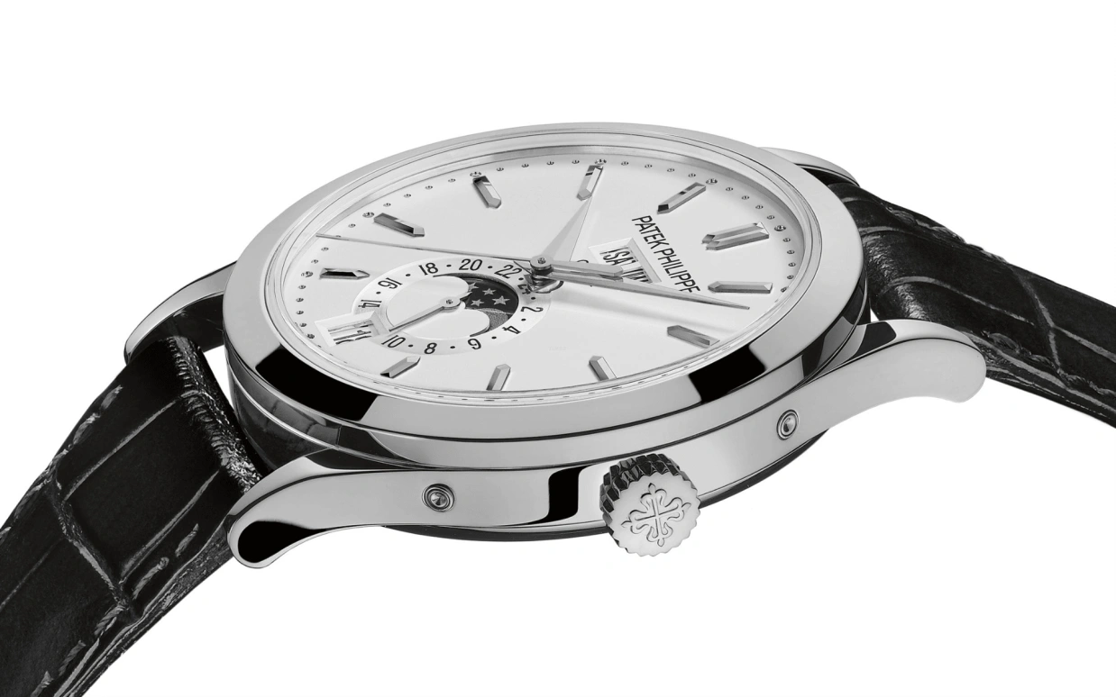 Patek Philippe,Complications 38.50mm,38.50mm,White Gold,Silver,Automatic,Moonphase,Annual Calendar,Month,Date,45hours,In-house Caliber,5396G,5396G-011