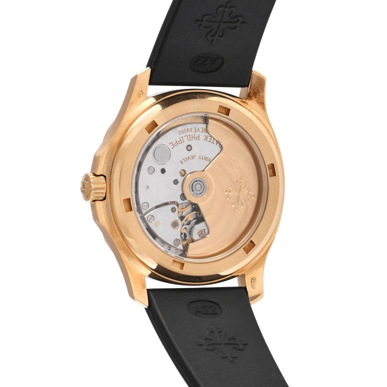 Patek Philippe,Aquanaut 35.20mm,35.20mm,Yellow Gold,Blue,Automatic,Day,In-house Caliber,5066J,5066J-001